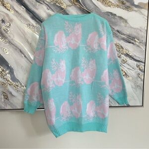 Extra Touch vintage Mint and Pink Squirrel Sweater